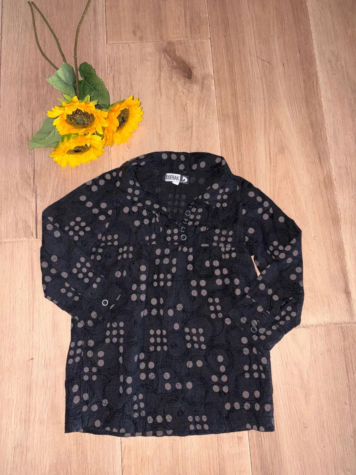 Blouse à manches longues marron Doerak taille 4 ans